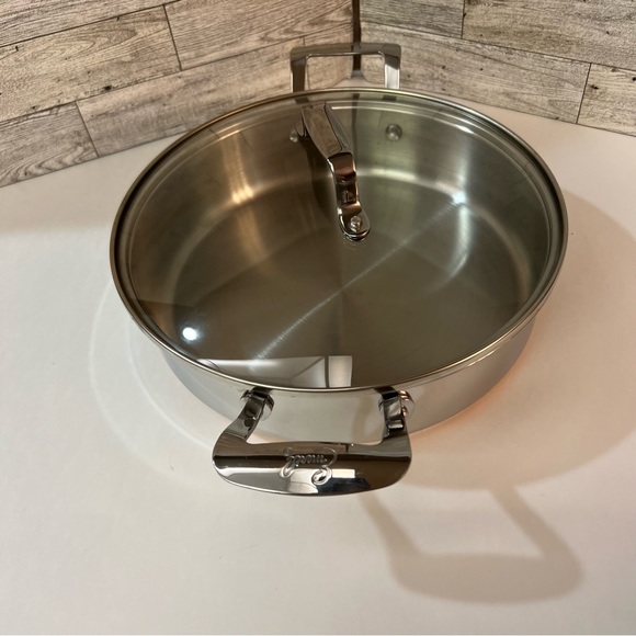 Emeril Stainless Steel Copper Clad 10” Double Handle Skillet with Lid - Picture 3 of 7